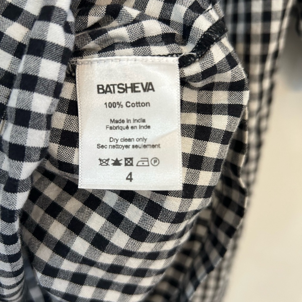 Batsheva Gingham Cotton Blouse - image 4